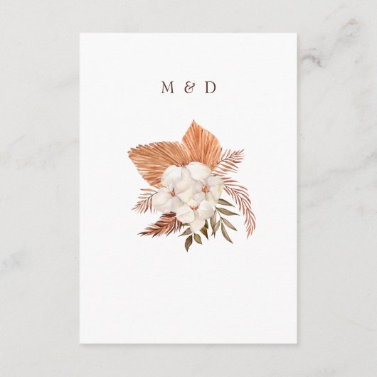 ボホ素朴パンパスグラスフローラ砂漠結婚の エンクロージャーカード (裏面)