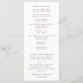 ボホ素朴パンパスグラスフローラ砂漠結婚の プログラム (裏面)