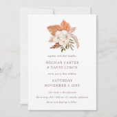 ボホ素朴パンパスグラスフローラ砂漠結婚の 招待状 (正面)