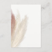 ボホ素朴パンパスグラスホワイトオーキッド結婚ズ エンクロージャーカード (裏面)