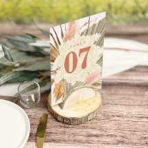 ボホ素朴パンパスグラス結婚ズのテーブル番号