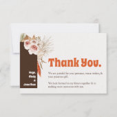 ボホ素朴パンパスグラス結婚ズ サンキューカード (正面)