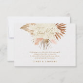 ボホ素朴パンパスグラス結婚ズ サンキューカード (正面)