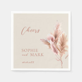 ボホ素朴パンパスグラス結婚ズ スタンダードカクテルナプキン