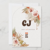 ボホ素朴パンパスグラス結婚ズ セーブザデート (正面)