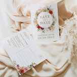ボホ素朴パンパスグラフラワーグリーナリー結婚ズ 案内ポストカード<br><div class="desc">この美しいboho-インスパイア保存の日付カードはあなたの家に完璧なtouchを追加結婚する。このデザインは、素朴な水彩の花やススキエレガントス、緑豊かな熱帯の緑にタイポグラフィを添えモダンている。</div>