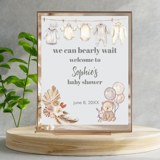 ボホ素朴パンパス我々は歓迎サインを待つことができる ポスター