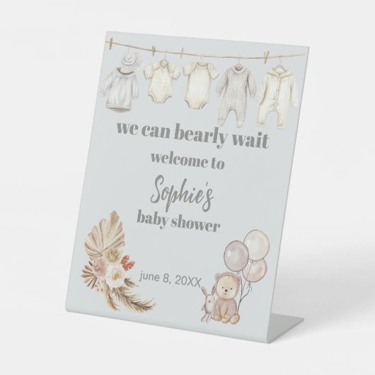 ボホ素朴パンパス我々は歓迎サインを待つことができる 台座サイン (正面)