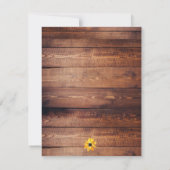 ボホ素朴ヒマワリの木の納屋スウィート16誕生日 招待状 (裏面)