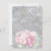 ボホ素朴ピンクフローラシック結婚式招待状 招待状 (裏面)
