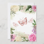ボホ素朴ピンクホワイトパープルフローラ結婚ズ 招待状 (裏面)