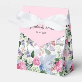 ボホ素朴ピンク薄紫水彩花結婚類 フェイバーボックス