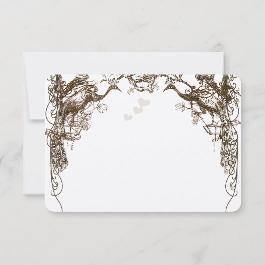 ボホ素朴ピーコックヴィンテージラブバードウェディングRSVP 出欠カード (裏面)