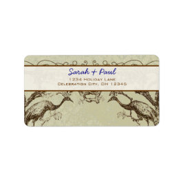 ボホ素朴ピーコック差出人住所ラベル ラベル