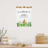 ボホ素朴フィエスタタコサボベビーシャワーウェルカム ポスター (キッチン)