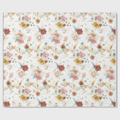 ボホ素朴フラワーガーデン ラッピングペーパー (フラット)