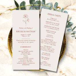 ボホ素朴フラワーテラコッタブラウン結婚ズ プログラム