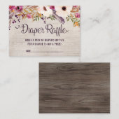 ボホ素朴フローラおむつラッフルカードトライバルベビー エンクロージャーカード (正面/裏面)