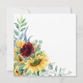 ボホ素朴フローラひまわりフローラ結婚ズ 招待状 (裏面)