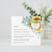 ボホ素朴フローラひまわりフローラ結婚ズ 招待状 (スタンド正面)