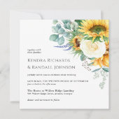 ボホ素朴フローラひまわりフローラ結婚ズ 招待状 (正面)