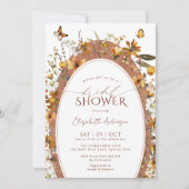 ボホ素朴フローラアーチブライダルシャワー 招待状 (正面)