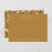 ボホ素朴フローライエロー結婚ズ名前をカスタムする サンキューカード (正面/裏面)