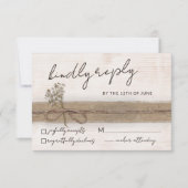 ボホ素朴フローラエコウッドワイルドフラワー結婚ズ 出欠カード (正面)