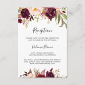 ボホ素朴フローラカラフルウェディングレセプション エンクロージャーカード (正面)