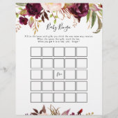 ボホ素朴フローラカラフルベビービンゴシャワーゲーム (正面)