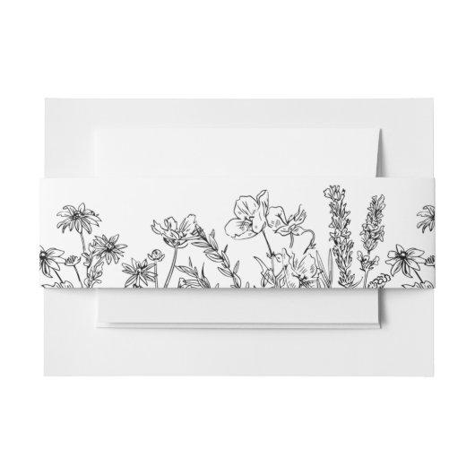 ボホ素朴フローラガーデンワイルドフラワー結婚ズ 招待状ベリーバンド (正面例)