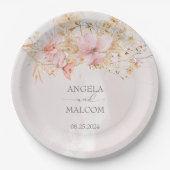 ボホ素朴フローラガーデン開花結婚ズ ペーパープレート (正面)