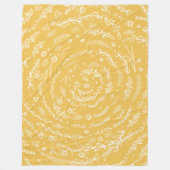 ボホ素朴フローラガーランドフォークアートパターンフリース フリースブランケット (正面)