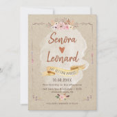 ボホ素朴フローラクラフト結婚ズ 招待状 (正面)