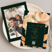 ボホ素朴フローラグリーン日付招待状の保存 招待状