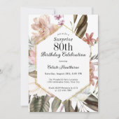 ボホ素朴フローラサプライズ80thバースデーパーティー 招待状 (正面)