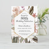 ボホ素朴フローラサプライズ80thバースデーパーティー 招待状 (スタンド正面)