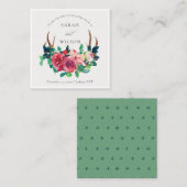 ボホ素朴フローラスタッグ〔雄ジカの〕枝角結婚ズサンキュー ノートカード (正面/裏面)