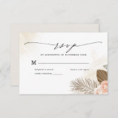 ボホ素朴フローラテラコッタウェディングRSVPカード 出欠カード (正面/裏面)