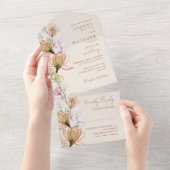 ボホ素朴フローラテラコッタオータオータム秋の結婚式 オールインワン招待状 (貼ってはがせる)