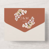 ボホ素朴フローラテラコッタオータオータム秋の結婚式 オールインワン招待状 (裏面)