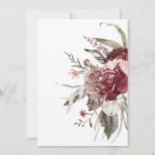 ボホ素朴フローラファンタジー結婚 招待状 (裏面)