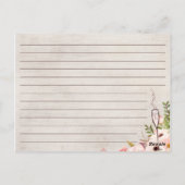 ボホ素朴フローラブライダルシャワーレシピカード ポストカード (裏面)