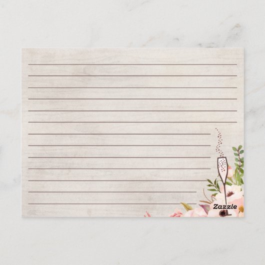 ボホ素朴フローラブライダルシャワーレシピカード ポストカード (裏面)