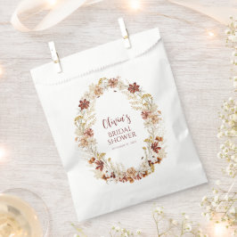 ボホ素朴フローラブルゴーニュブライダルシャワーカスタム フェイバーバッグ