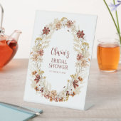 ボホ素朴フローラブルゴーニュブライダルシャワーカスタム 台座サイン (インサイチュ)