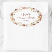 ボホ素朴フローラブルゴーニュブライダルシャワーカスタム 楕円形シール (バッグ)