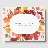 ボホ素朴フローラブルゴーニュ秋の結婚式 ゲストブック (正面)