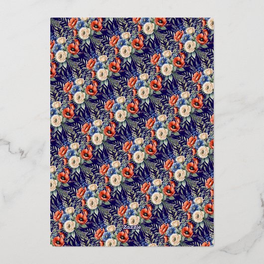 ボホ素朴フローラブーケ母の日 箔シーズンカード (裏面)