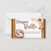 ボホ素朴フローラベビシャワーおむつラッフルカード ノートカード (正面)